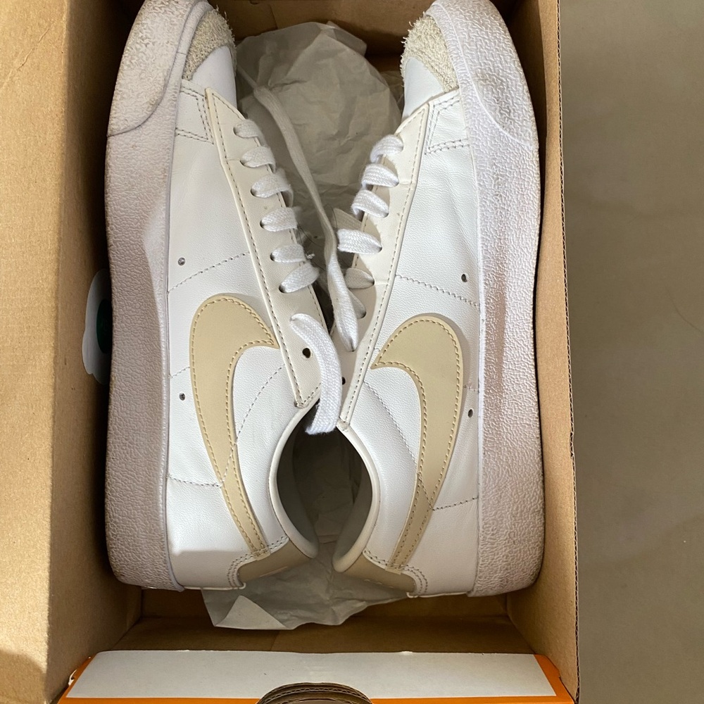 Nike White and Cream Blazer Low ‘77 Sneakers